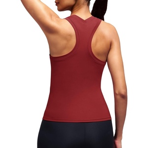 image:imageAlaroo Workout Tank Tops for Women Racerback Athletic Gym Clothes Womens Yoga Tight Fit Sleeveless Shirts ActivewearBurgundy