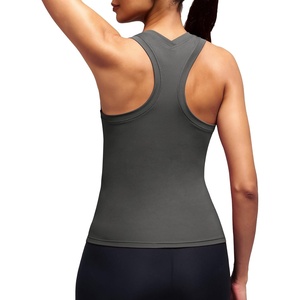image:imageAlaroo Workout Tank Tops for Women Racerback Athletic Gym Clothes Womens Yoga Tight Fit Sleeveless Shirts ActivewearCharcoal Grey