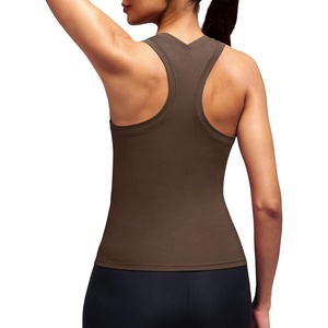 image:imageAlaroo Workout Tank Tops for Women Racerback Athletic Gym Clothes Womens Yoga Tight Fit Sleeveless Shirts ActivewearChocolate Brown