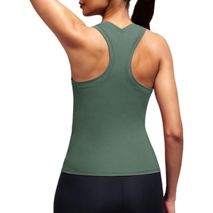 image:imageAlaroo Workout Tank Tops for Women Racerback Athletic Gym Clothes Womens Yoga Tight Fit Sleeveless Shirts ActivewearLegend Green