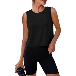 image:imageAlaroo Workout Tank Tops for Women Sleeveless Crop Top Lightweight Athletic Tank Top Yoga Running Pilates 2026Black