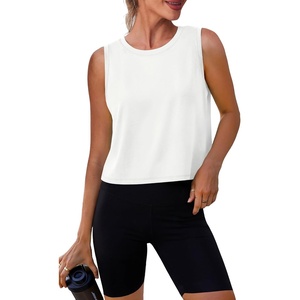 image:imageAlaroo Workout Tank Tops for Women Sleeveless Crop Top Lightweight Athletic Tank Top Yoga Running Pilates 2026White
