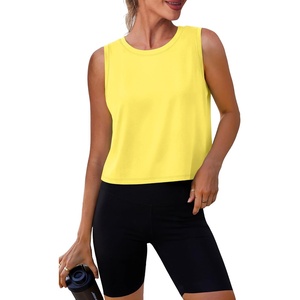 image:imageAlaroo Workout Tank Tops for Women Sleeveless Crop Top Lightweight Athletic Tank Top Yoga Running Pilates 2026Yellow