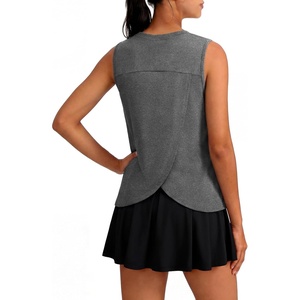 image:imageWorkout Tops for Women Loose Fit Sleeveless Yoga Tank Tops Crew Neck Fitness Clothing Athletic Running Gym ShirtsGray