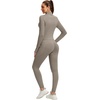 image:imageAlaroo 2 Piece Workout Sets for Women 4 Pockets Clothing Matching LeggingsBeige