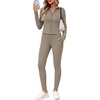 image:imageAlaroo 2 Piece Workout Sets for Women 4 Pockets Clothing Matching LeggingsBeige