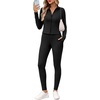image:imageAlaroo 2 Piece Workout Sets for Women 4 Pockets Clothing Matching LeggingsBlack
