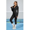 image:imageAlaroo 2 Piece Workout Sets for Women 4 Pockets Clothing Matching LeggingsBlack