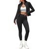 image:imageAlaroo 2 Piece Workout Sets for Women 4 Pockets Clothing Matching LeggingsBlack
