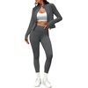 image:imageAlaroo 2 Piece Workout Sets for Women 4 Pockets Clothing Matching LeggingsGrey