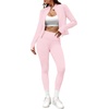 image:imageAlaroo 2 Piece Workout Sets for Women 4 Pockets Clothing Matching LeggingsPink