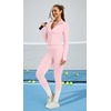 image:imageAlaroo 2 Piece Workout Sets for Women 4 Pockets Clothing Matching LeggingsPink