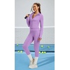 image:imageAlaroo 2 Piece Workout Sets for Women 4 Pockets Clothing Matching LeggingsPurple