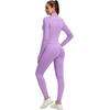image:imageAlaroo 2 Piece Workout Sets for Women 4 Pockets Clothing Matching LeggingsPurple
