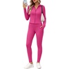 image:imageAlaroo 2 Piece Workout Sets for Women 4 Pockets Clothing Matching LeggingsRed