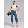 image:imageAlaroo Capri Pants for Women High Waisted Yoga Pants with Pockets  Cropped Workout Leggings for Athletic Casual SummerBlue