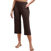 image:imageAlaroo Capri Pants for Women High Waisted Yoga Pants with Pockets  Cropped Workout Leggings for Athletic Casual SummerChocolate Brown