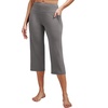 image:imageAlaroo Capri Pants for Women High Waisted Yoga Pants with Pockets  Cropped Workout Leggings for Athletic Casual SummerGrey
