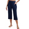 image:imageAlaroo Capri Pants for Women High Waisted Yoga Pants with Pockets  Cropped Workout Leggings for Athletic Casual SummerNavy Blue