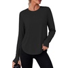 image:imageAlaroo Long Sleeve Shirts Workout Tops for Women UPF 50 Sun Shirt ClothingBlack