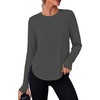image:imageAlaroo Long Sleeve Shirts Workout Tops for Women UPF 50 Sun Shirt ClothingGrey