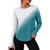image:imageAlaroo Long Sleeve Shirts Workout Tops for Women UPF 50 Sun Shirt ClothingGreyBlue Gradient