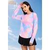 image:imageAlaroo Long Sleeve Shirts Workout Tops for Women UPF 50 Sun Shirt ClothingLight Blue Pink Tie Dye