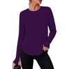 image:imageAlaroo Long Sleeve Shirts Workout Tops for Women UPF 50 Sun Shirt ClothingPurple