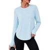 image:imageAlaroo Long Sleeve Shirts Workout Tops for Women UPF 50 Sun Shirt ClothingSky Blue