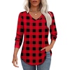 image:imageAlaroo Long Sleeve Shirts for Women V Neck Tops Pleated Tunic PrintPrint 01
