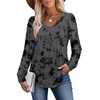 image:imageAlaroo Long Sleeve Shirts for Women V Neck Tops Pleated Tunic PrintPrint 02