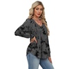 image:imageAlaroo Long Sleeve Shirts for Women V Neck Tops Pleated Tunic PrintPrint 02