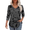 image:imageAlaroo Long Sleeve Shirts for Women V Neck Tops Pleated Tunic PrintPrint 02