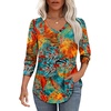 image:imageAlaroo Long Sleeve Shirts for Women V Neck Tops Pleated Tunic PrintPrint 03
