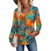 image:imageAlaroo Long Sleeve Shirts for Women V Neck Tops Pleated Tunic PrintPrint 03