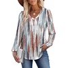 image:imageAlaroo Long Sleeve Shirts for Women V Neck Tops Pleated Tunic PrintPrint 04