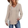 image:imageAlaroo Long Sleeve Shirts for Women V Neck Tops Pleated Tunic PrintPrint 05