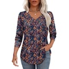 image:imageAlaroo Long Sleeve Shirts for Women V Neck Tops Pleated Tunic PrintPrint 08
