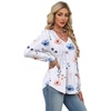 image:imageAlaroo Long Sleeve Shirts for Women V Neck Tops Pleated Tunic PrintPrint 09