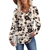 image:imageAlaroo Long Sleeve Shirts for Women V Neck Tops Pleated Tunic PrintPrint 11