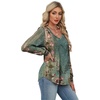 image:imageAlaroo Long Sleeve Shirts for Women V Neck Tops Pleated Tunic PrintPrint 12