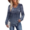 image:imageAlaroo Long Sleeve Shirts for Women V Neck Tops Pleated Tunic PrintPrint 13