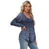 image:imageAlaroo Long Sleeve Shirts for Women V Neck Tops Pleated Tunic PrintPrint 13