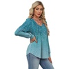 image:imageAlaroo Long Sleeve Shirts for Women V Neck Tops Pleated Tunic PrintPrint 14