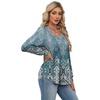 image:imageAlaroo Long Sleeve Shirts for Women V Neck Tops Pleated Tunic PrintPrint 15