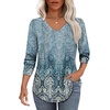 image:imageAlaroo Long Sleeve Shirts for Women V Neck Tops Pleated Tunic PrintPrint 15