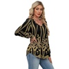 image:imageAlaroo Long Sleeve Shirts for Women V Neck Tops Pleated Tunic PrintPrint 16