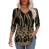 image:imageAlaroo Long Sleeve Shirts for Women V Neck Tops Pleated Tunic PrintPrint 16