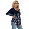 image:imageAlaroo Long Sleeve Shirts for Women V Neck Tops Pleated Tunic PrintPrint 17