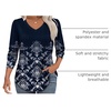 image:imageAlaroo Long Sleeve Shirts for Women V Neck Tops Pleated Tunic PrintPrint 17